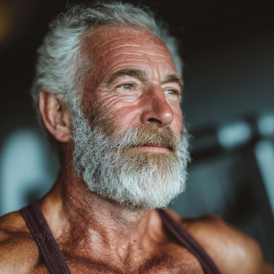 Тренер працює з людиною похилого віку